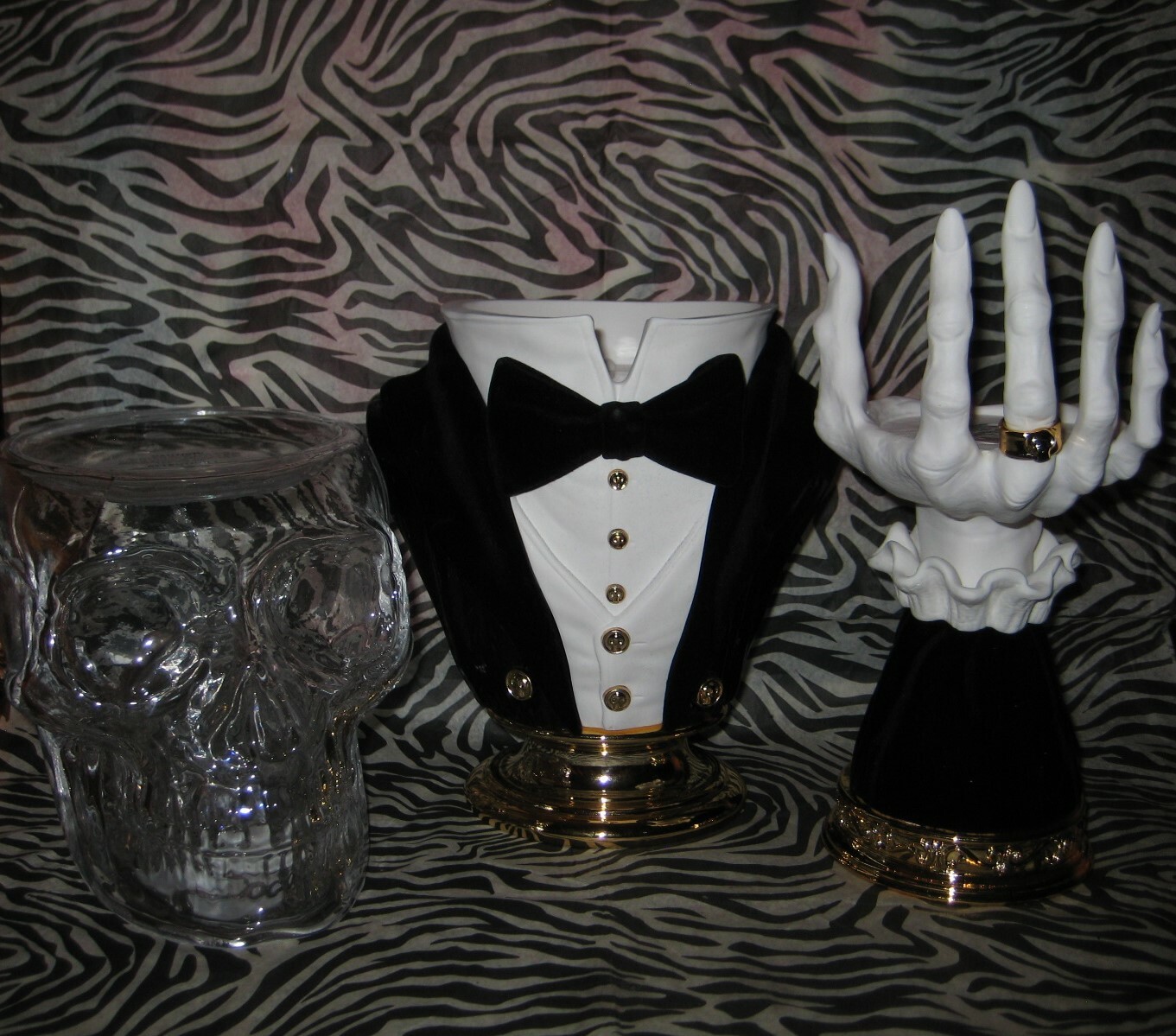 Bath & Body Works Halloween SKULL / WITCH HAND / TUX BUST Candle Holder