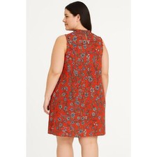 Carolina Bell Dress Womens US XXL Red Sleeveless Floral Smocked Keyhole Boho