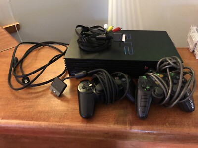 Playstation 2 (ps2) With Wires And Two Controllers, Tested