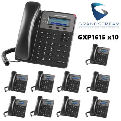10 Pack Set Grandstream Small Business 1-LIne IP Phone with PoE LCD GXP1615