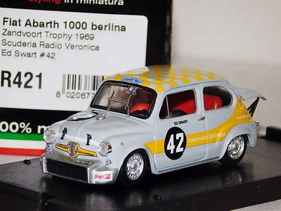 FIAT ABARTH 1000 BERLINA  #42 ZANDVOORT 1969 BRUMM R421 1:43
