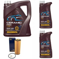 MotoröL Set Mannol 10W-40 Ceramic Pro 7 Liter + ÖLfilter FüR Mercedes G-Klasse