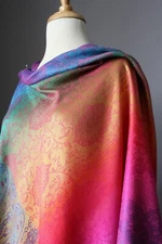 Paisley Pashmina Women Long Scarf Shawl Wrap Pink Rainbow Viscose Christmas Gift