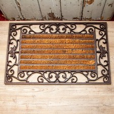 Matte f&uuml;r den Hauseingang, T&uuml;rmatte im Landhausstil, aus Gusseisen, Ornamente