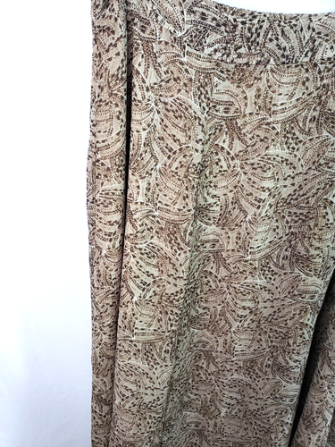 Falda Covington Mujer Talla 16 Marrón Beige Línea A Midi Forrada Boho Carrera Otoño - Imagen 3 de 12