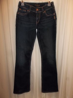 SILVER Mid-Rise Curvy SUKI Boot Cut Dark Blue Denim Jeans - Women 26/32
