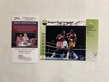 SUGAR RAY LEONARD 1994 GROLIER CARD AUTO SIGNED AUTOGRAPH JSA COA
