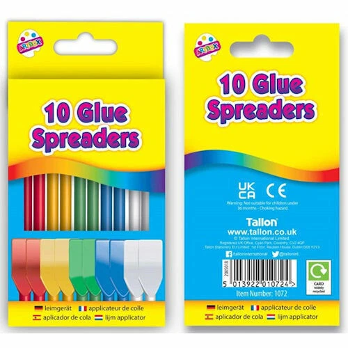 10 x Spreader Colla Arte Artigianato Bambini Spatola Pasta Artigianato PVA Vernice Tallone Artbox