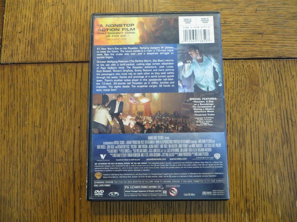 Poseidon - Richard Dreyfuss, Kurt Russell, Emmy Rossum - 2006 - DVD VERY GOOD!!! - Image 2 of 3