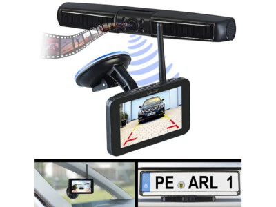 Caméra de recul solaire sans fil Full HD PA-600 avec moniteur - Lescars - Photo 1/4