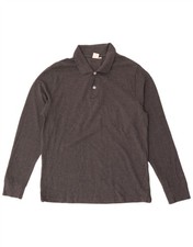 John Lewis Mens Long Sleeve Polo Shirt Medium Grey Cotton NP02