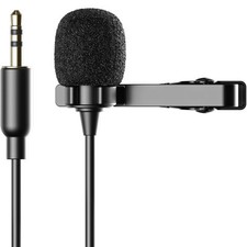Omnidirectional Condenser Lavalier Mini Microphone  Clip-on Lapel  Wired