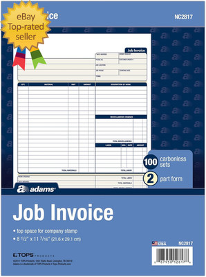 2-Part Carbonless for Service and Repair Billing  100 Individual Sets per Pack