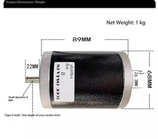 12V 24V 150W 7000 Rpm DC High-torque Low-noise Double-ball Bearing Lathe Motor