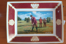 Royal Worcester Golfing Rectangle Trinket Tray 20.5 x 15.5 cm