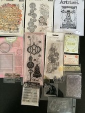 used collections of clear and rubber  stamps