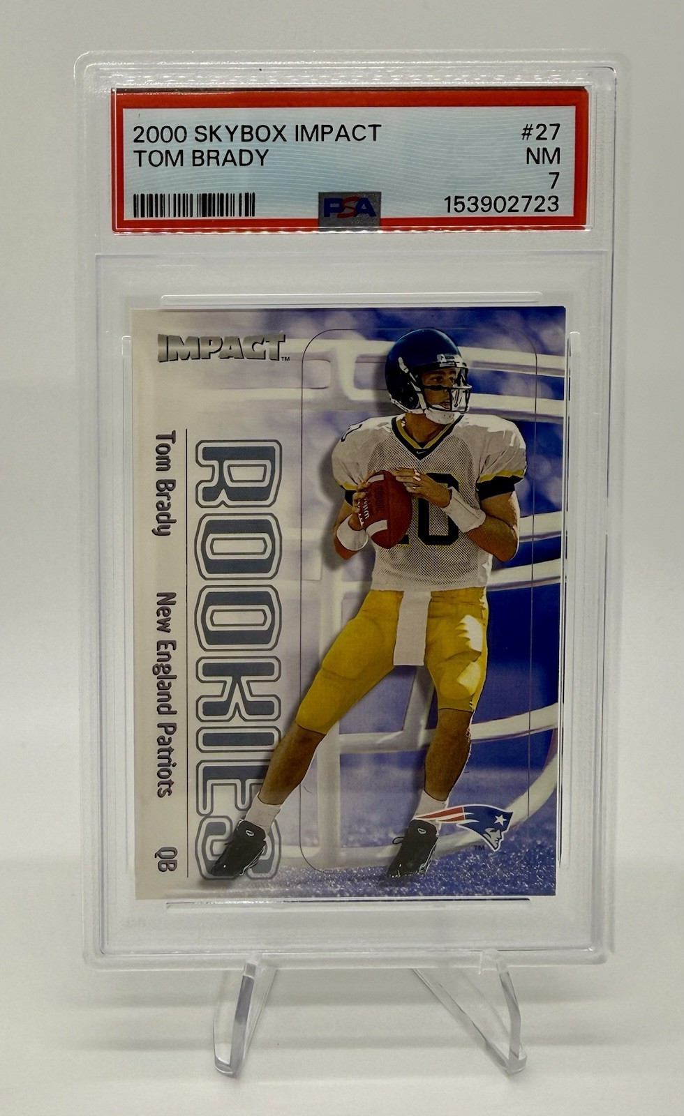 2000 SkyBox Impact Tom Brady Rookie RC #27 PSA 7 NM Patriots