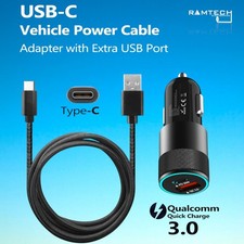 USB-C 6.6ft Vehicle Power Cable  Dual Adapter for Garmin dezl OTR Truck GPS