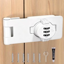 Bifold Door Lock - White Sliding Closet Door Locks for Double Doors Anti-Pry ...