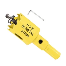Bi-Metal Hole Saw Kit 27mm (1-1/16"), M42 High Speed Steel Hole Cutter, Yellow