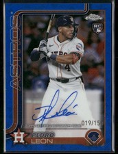 2025 Topps Chrome Logofractor Pedro Leon #RA-PL Blue Refractor /150 