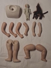13 Piece Mixed Lot Porcelain Doll Parts Arms Legs Breast Plate