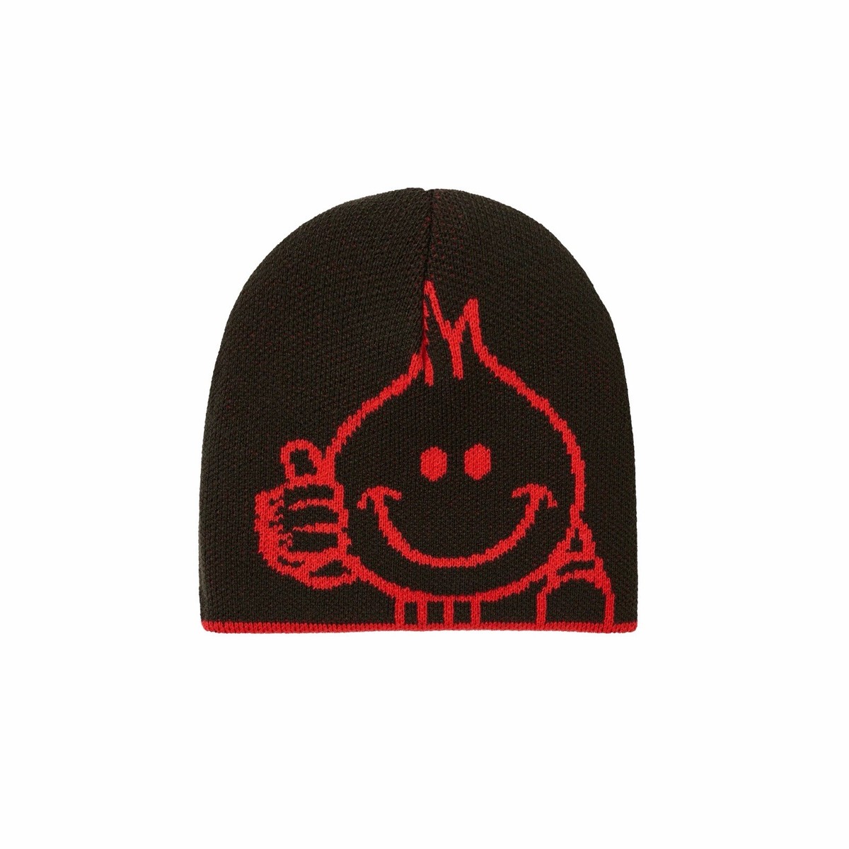 Palace SS26 World Industries Reverso Nein Cuff Beanie Fire Red