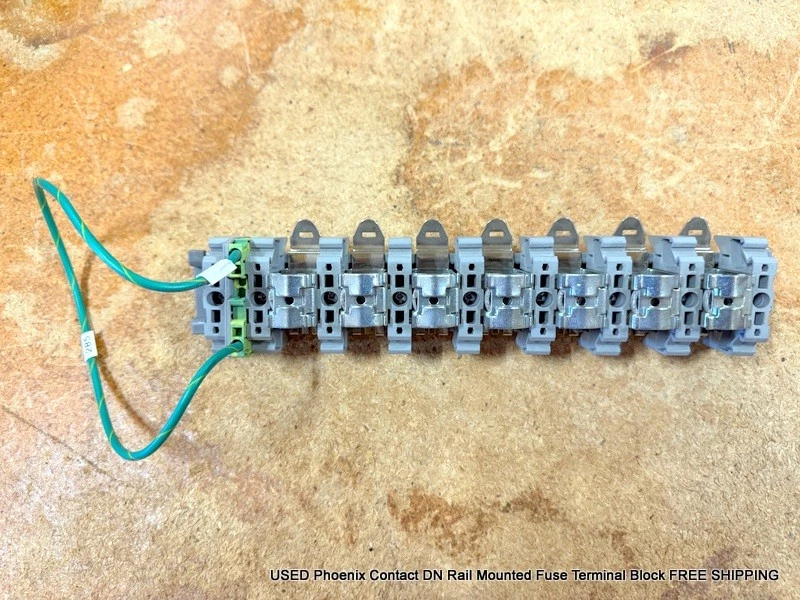 Bloque de terminales de fusibles montado en riel Phoenix Contact DN USADO ENVÍO GRATUITO Foto 3 de 4