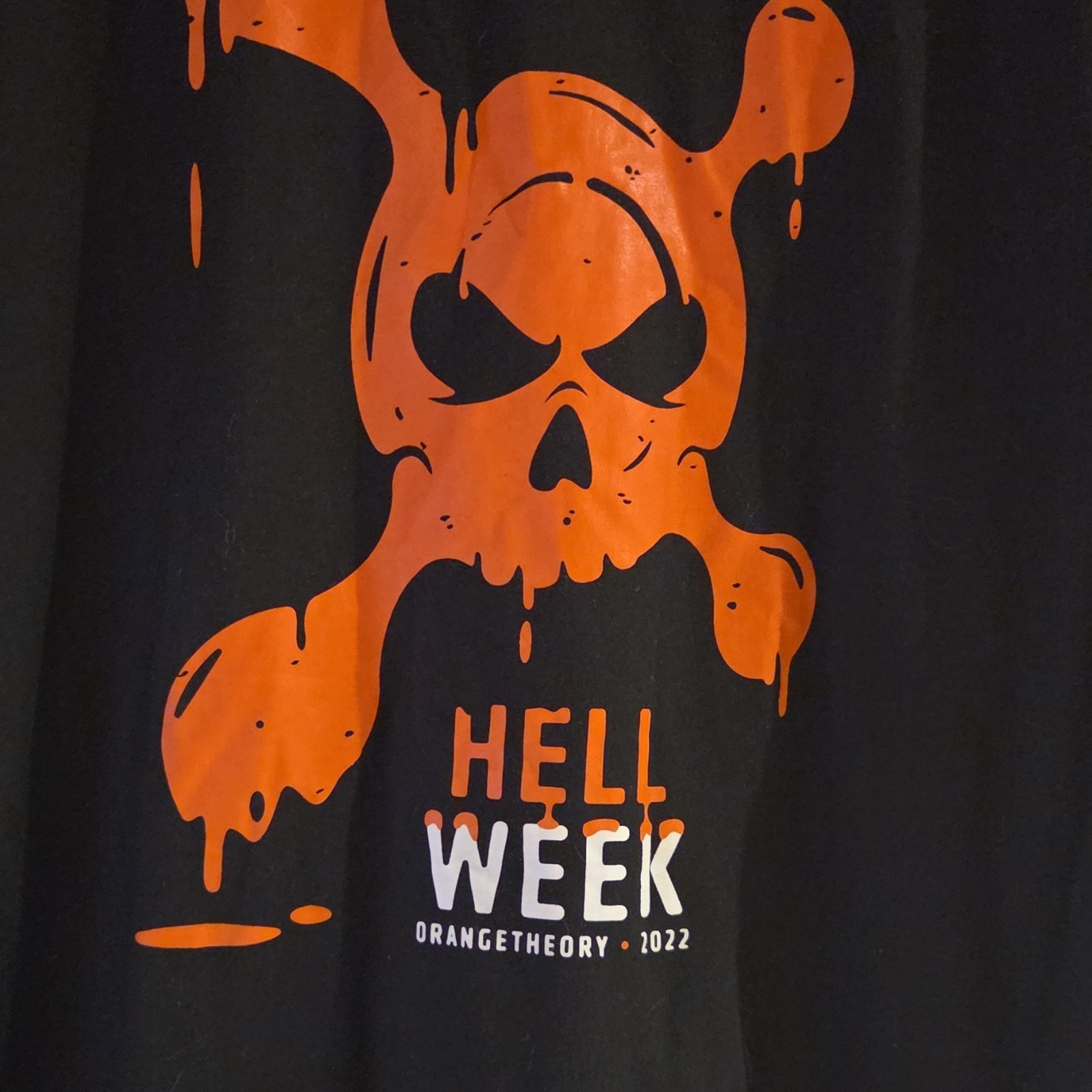 Orangetheory Hell Week 2022 Men's Skull Graphic T-Shirt Black Size L