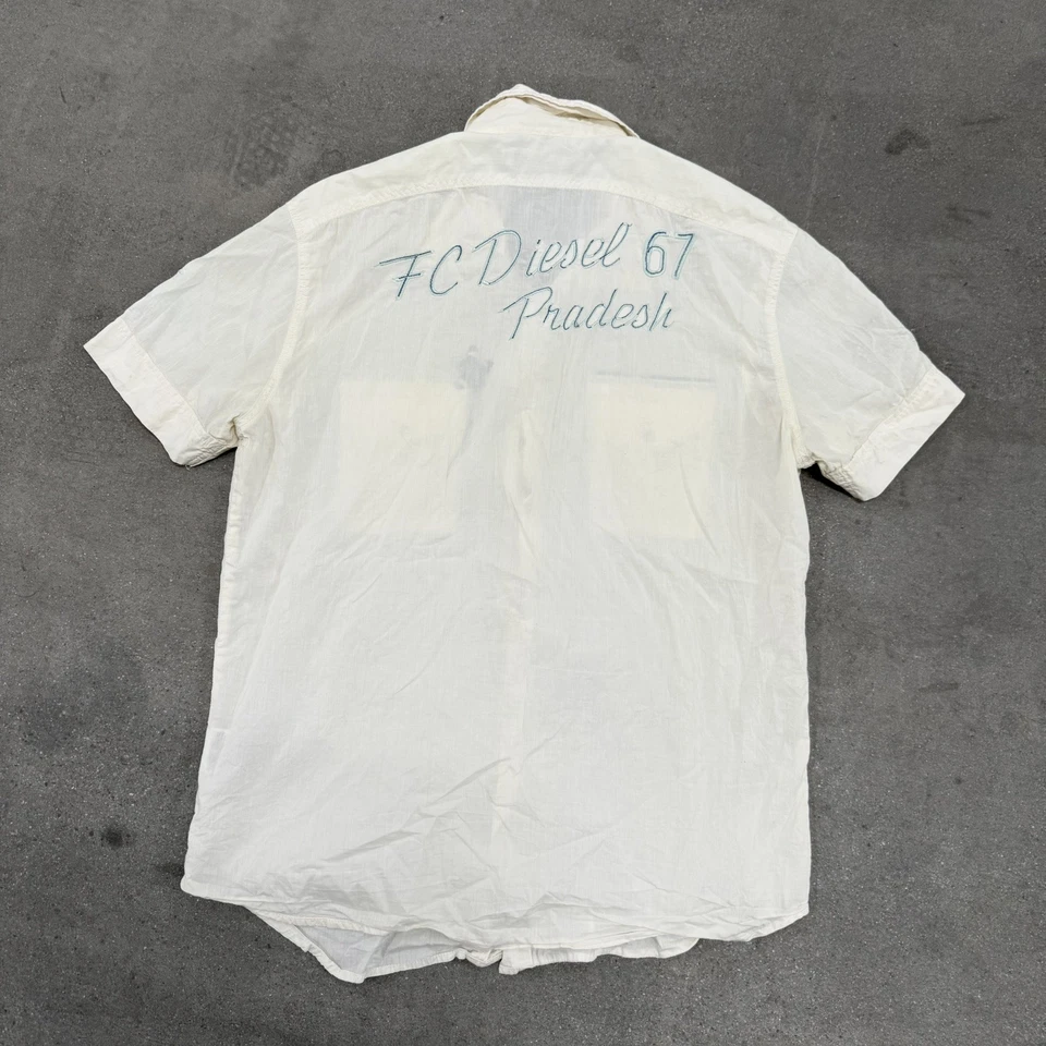 Camisa masculina DIESEL Western Pearl botão de pressão manga curta ponto corrente tamanho G - Imagem 3 de 4