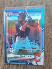 Angel Martinez Signed 2021 Bowman Draft Baseball Card #PD-34 Guardians 1st Blue