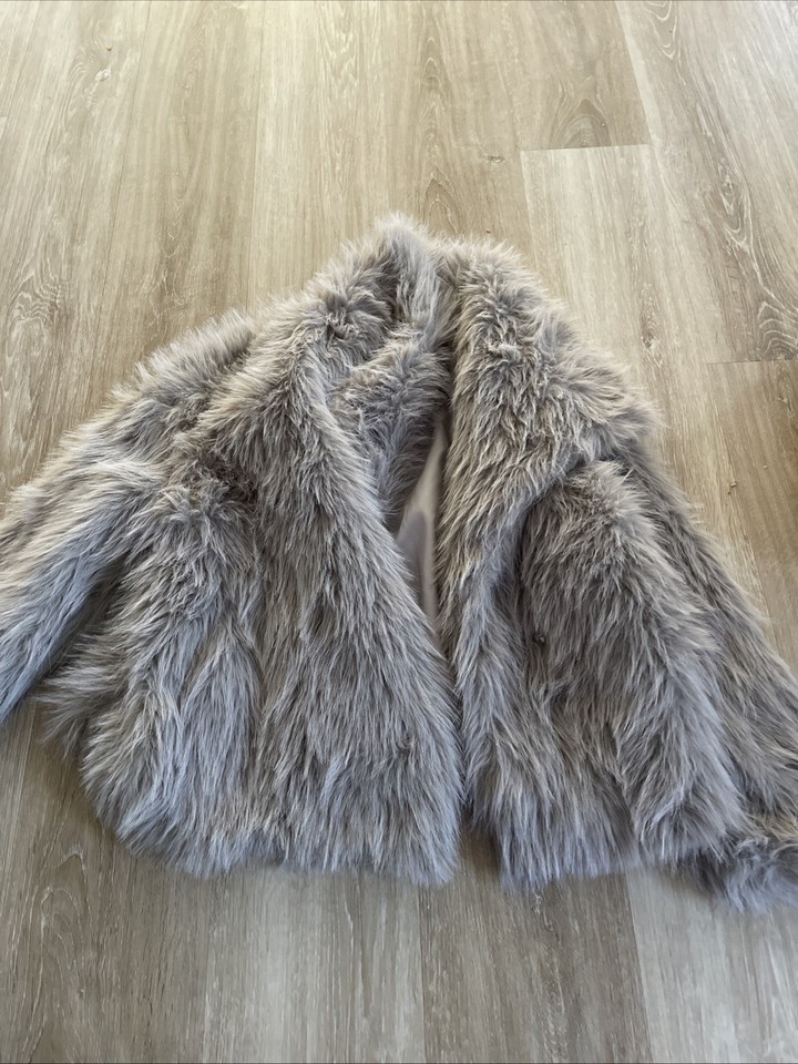 Faux Fur Jacket Grey XS