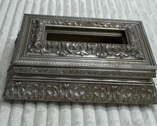 Vintage Hollywood Regency Ornate Tissue Box Holder, Rectangular/Basket Weave