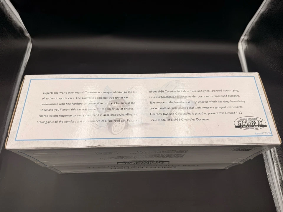 1958 Chevrolet Corvette 1/12 Scale Diecast Car Mint Precision Series, New In Box - Image 4 of 4