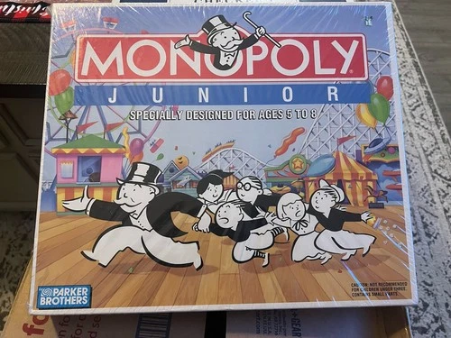 Parker Brothers Vntg 1990 Monopoly Junior Game, Ages 5-8, Players 2-4, Complete