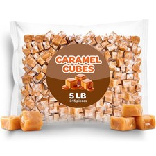 Caramel Cubes Candy - Bulk Pack 5 Pounds - Individually Wrapped Caramels for ...