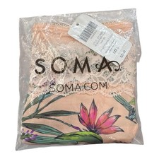 Soma Size Large Vanishing Edge Lace High Leg Panties Jungle Tropical Peach NIP