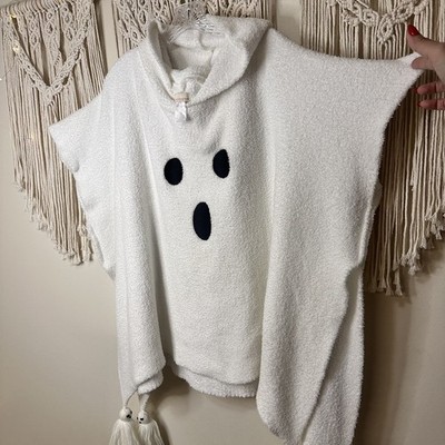 Collection 18 Adult Ghost Poncho Halloween One Size Unisex White Hooded 