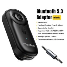 Bluetooth5.3 Adapter 3.5mm AUX Jacks For Audio Music Receiver Car Speakers Heads