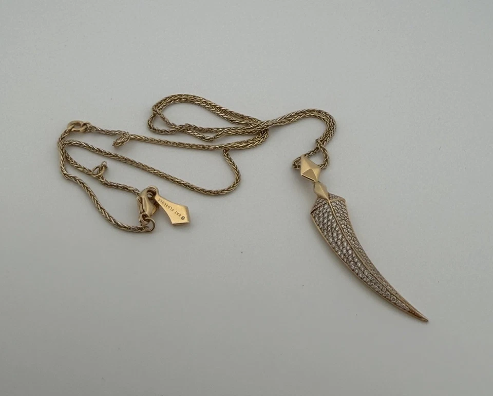 KAT FLORENCE: Flawless DIAMOND-SET PENDANT/NECKLACE 18k Rare Design 20” 16” - Image 2 of 4