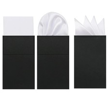 Mens Prefolded Pocket Squares, Flat Handkerchief on Card, Suit Accessories