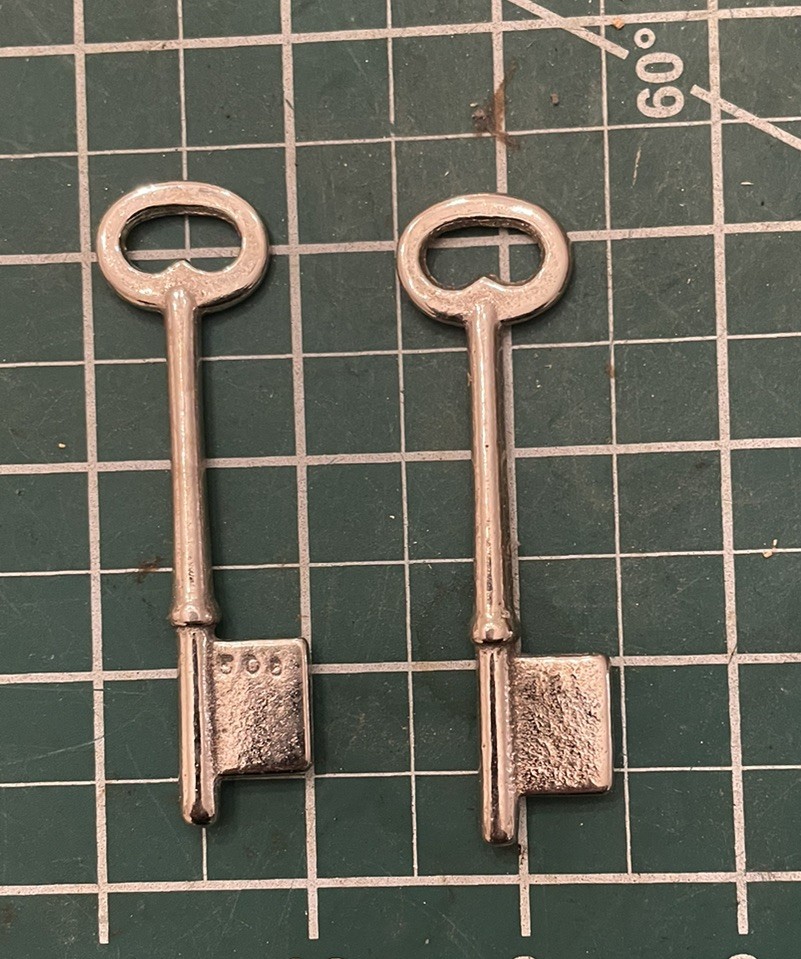 2 Skeleton Keys Dominion Lock B9 45m Ilco Larger Uncut Steel Blanks Locksmith