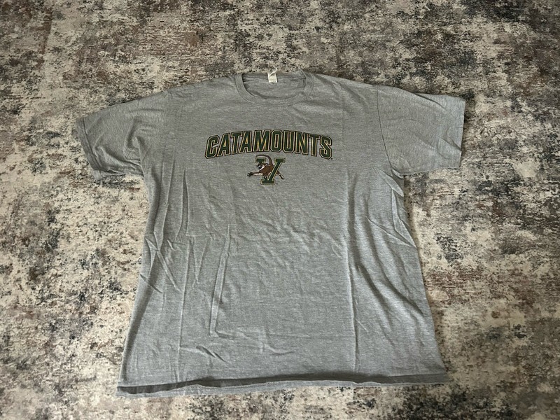 University Of Vermont Catamounts Short Sleeve T Shirt Large L Gray