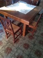 Tavolo in legno allungabile noce  stile antico anni 800 gamba sciabola