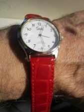 VINTAGE SPEIDEL WATCH QUARTZ RED LEATHER BAND  - OFC-V