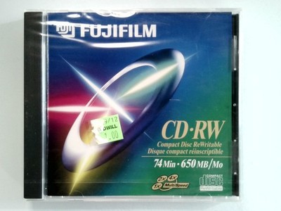 FUJIFILM CD-RW 650MB 74 Min 2X/4X Jewel Case CD-RW 74 MIN 1PK Japan
