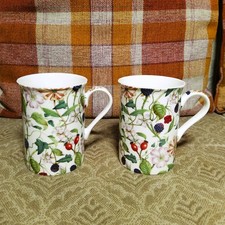 2x Empire Ware Mugs, Hedgerow Brambles, Bone China, England
