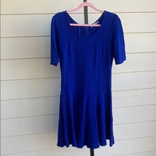 Eliza J Blue Short Sleeve fit and flare Dress size 10