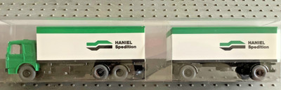  Wiking HO/1:87 MAN Hängerzug ''Haniel Spedition'' aus Werbepackung (GF368-4R23/3)