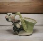 Rare Vtg Shawnee Cat Planter Playing Saxophone #729 Kitten Feline Pottery *READ